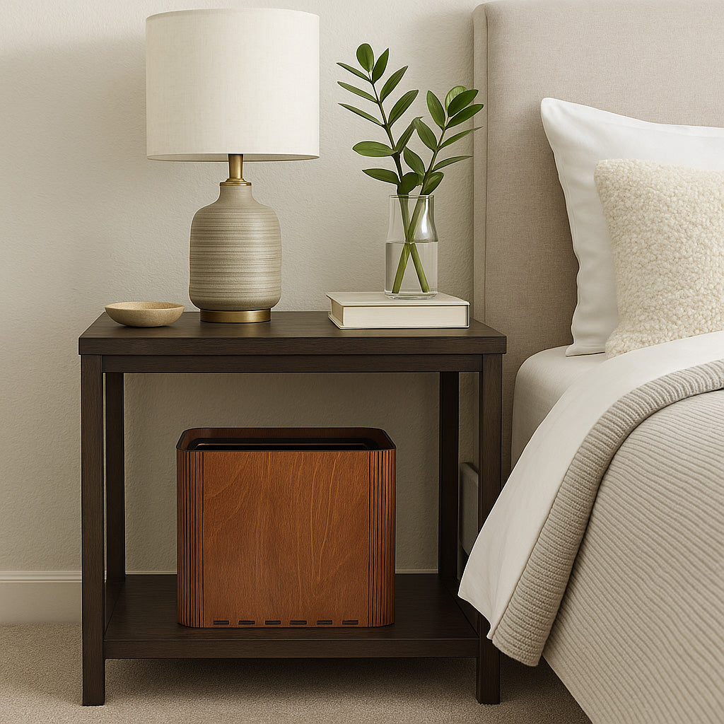 Slim Wooden Trash Can and Garbage Bin - No Engravings