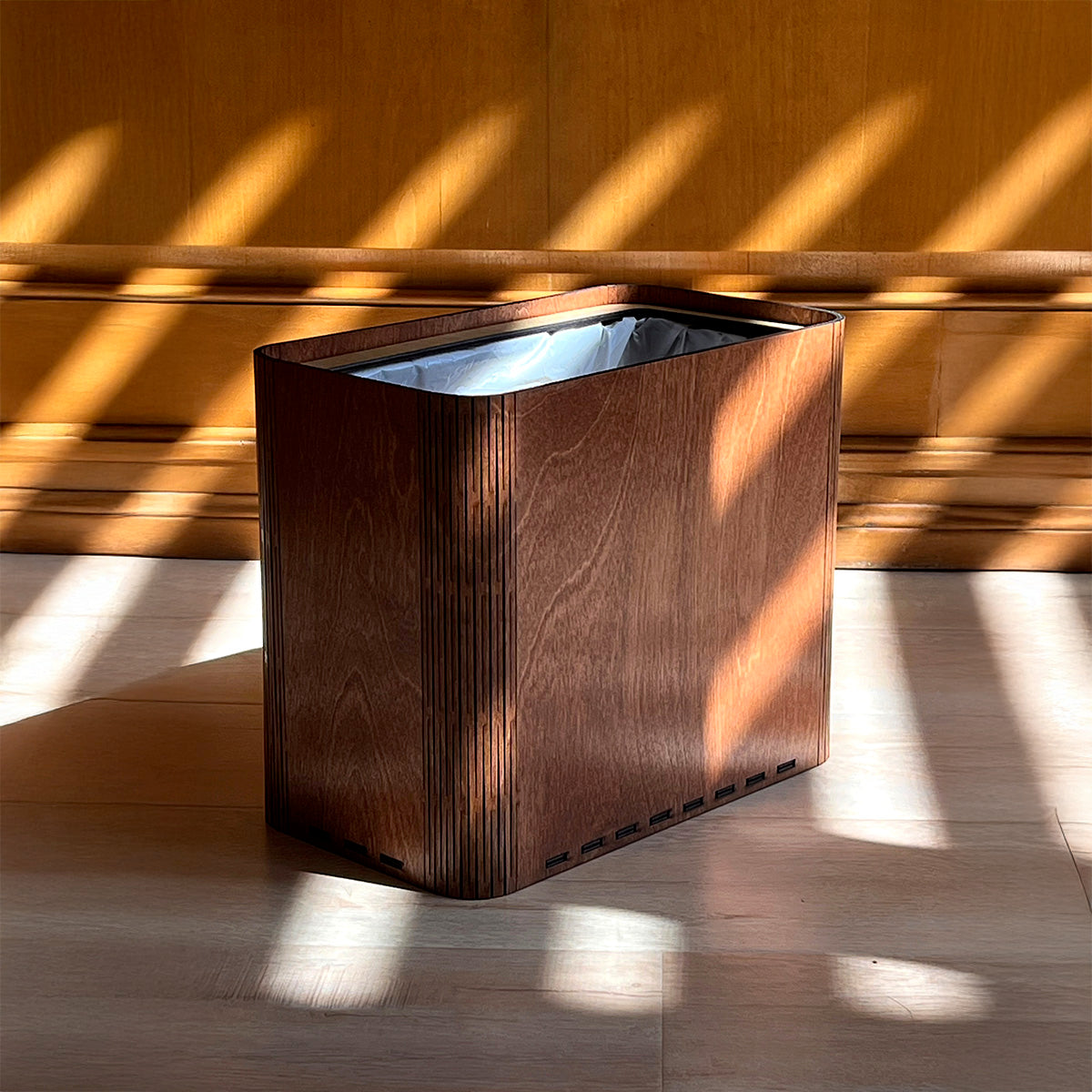 Slim Wooden Trash Can and Garbage Bin - No Engravings