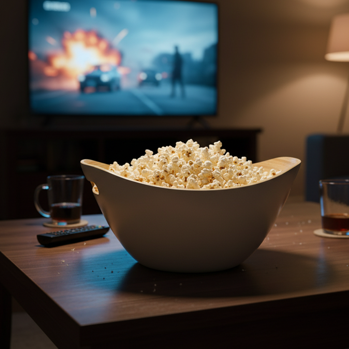 Bamboo Popcorn and Snack Bowl