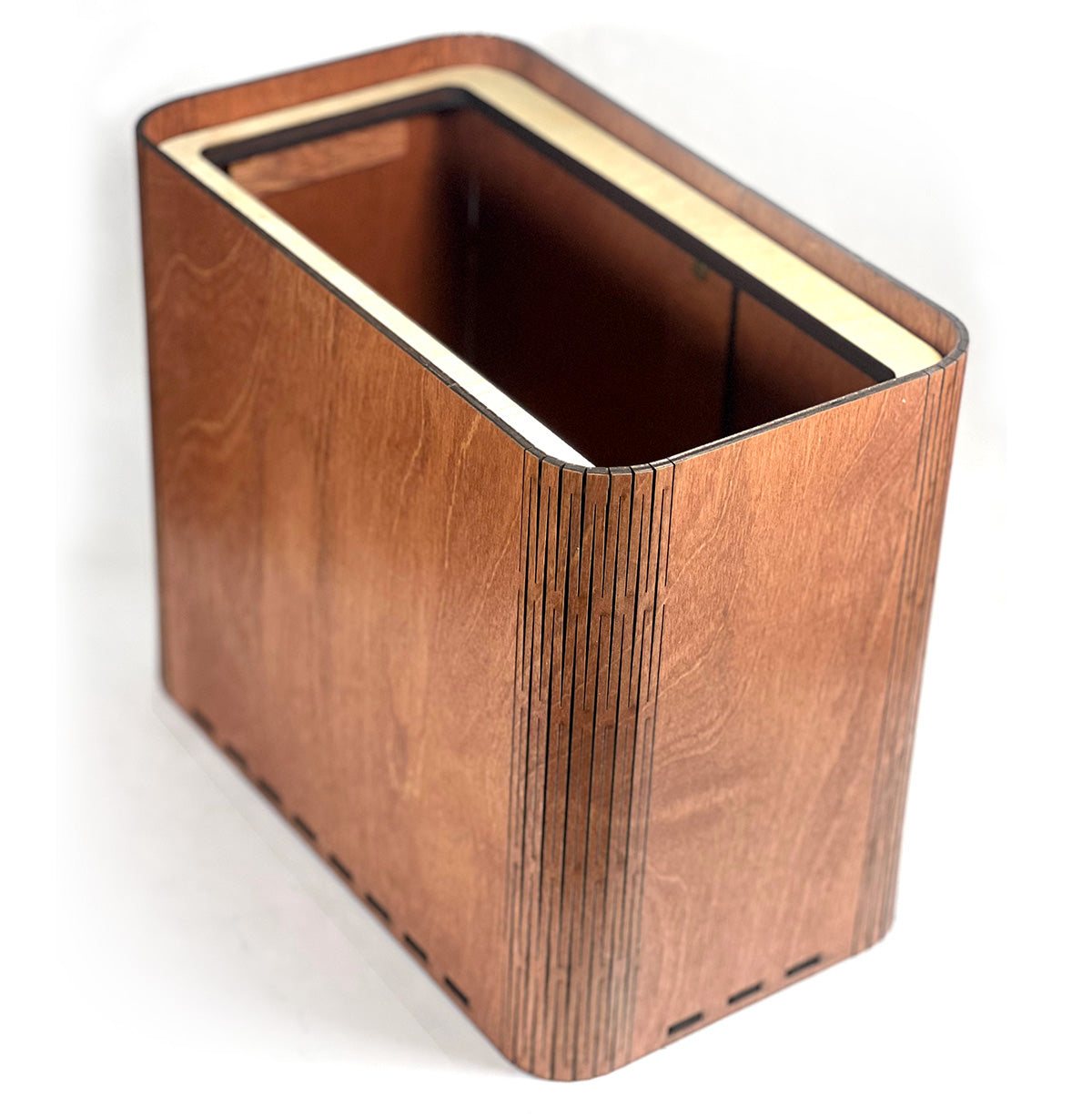 Slim Wooden Trash Can and Garbage Bin - No Engravings