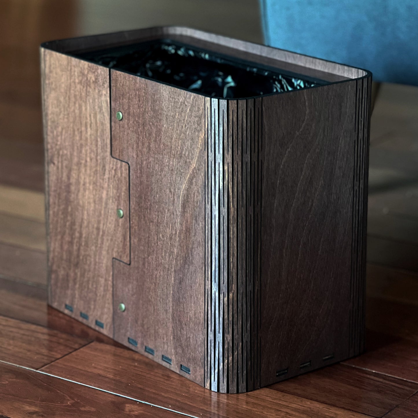 Slim Wooden Trash Can and Garbage Bin - No Engravings
