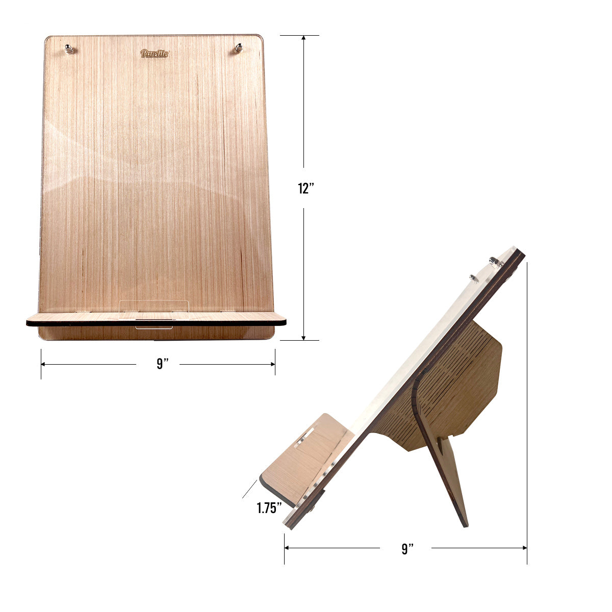 Wood and Acrylic Easel Style Dry Erase Board and Book/Tablet Holder for Home and Office | Portable Whiteboard for Students and Teachers