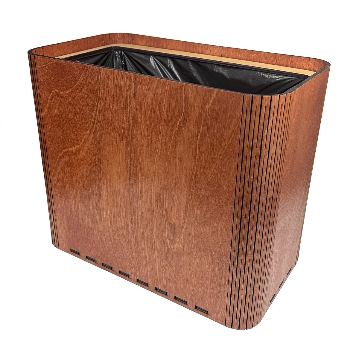 Slim Wooden Trash Can and Garbage Bin - No Engravings