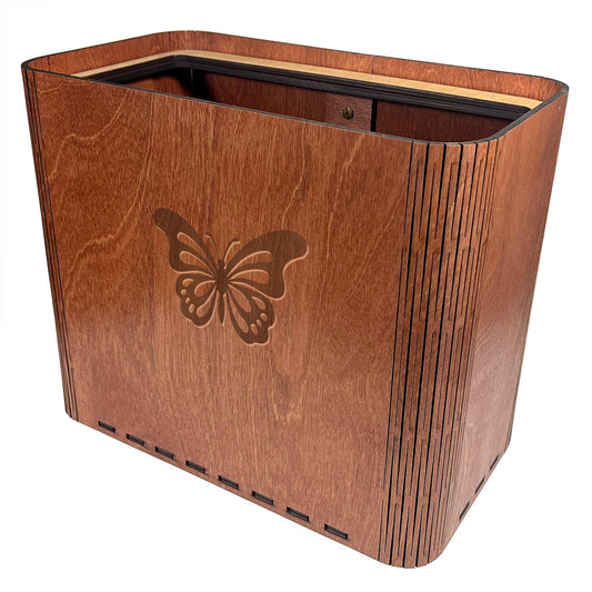 Slim Trash Can - Butterfly - Wooden Garbage Bin for Girls's Bedroom