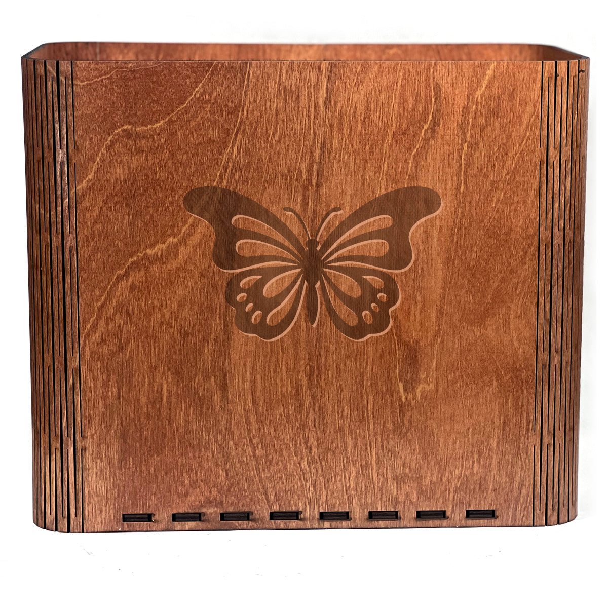 Slim Trash Can - Butterfly - Wooden Garbage Bin for Girls's Bedroom