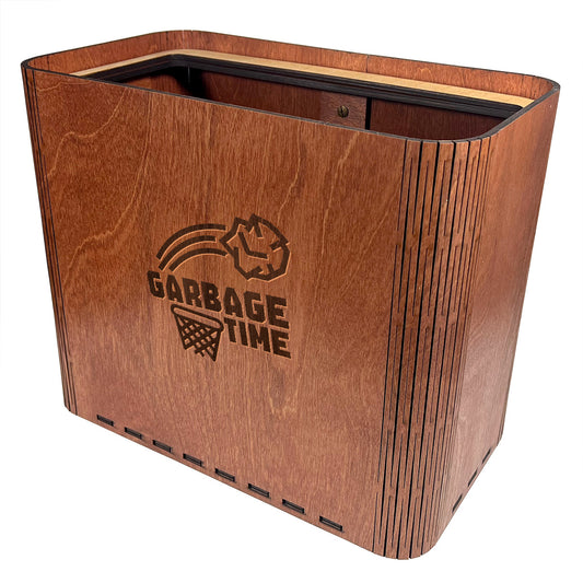 Slim Trash Can - "Garbage Time" - Wooden Garbage Bin