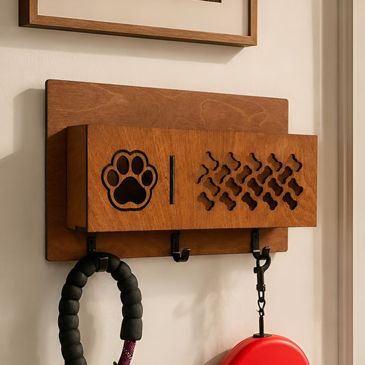 Dog Leash Organizer and Holder for Wall