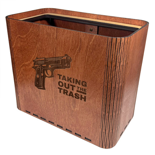 Slim Trash Can - "Taking Out the Trash" - Wooden Garbage Bin